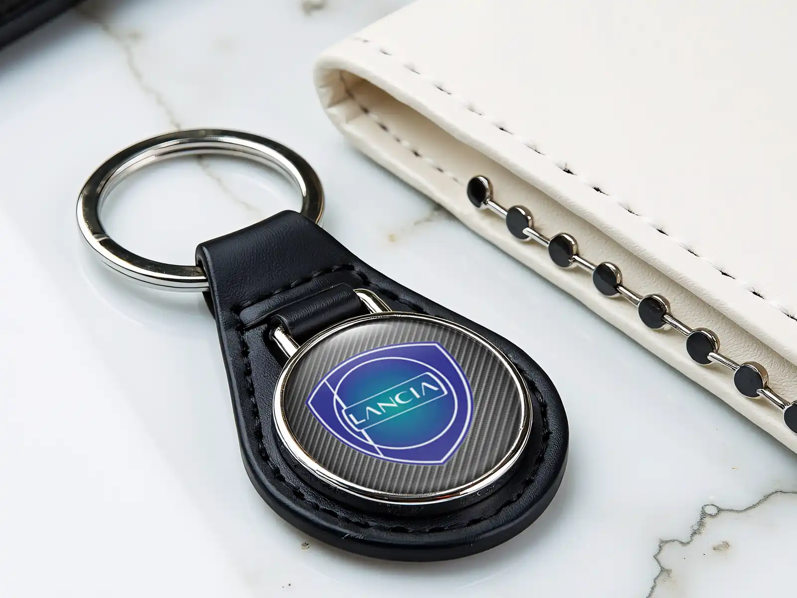 Lancia Porta Chiavi Designer In Pelle Qualità Alta X Premium